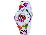 Piękny zegarek dla dzieci analogowy kwarcowy kolorowe kwiaty